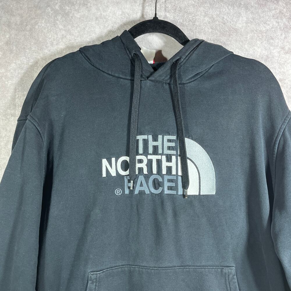 The North Face Hoodie Sweatshirt Mens Size XL Black Logo Print Pullover Outdoor